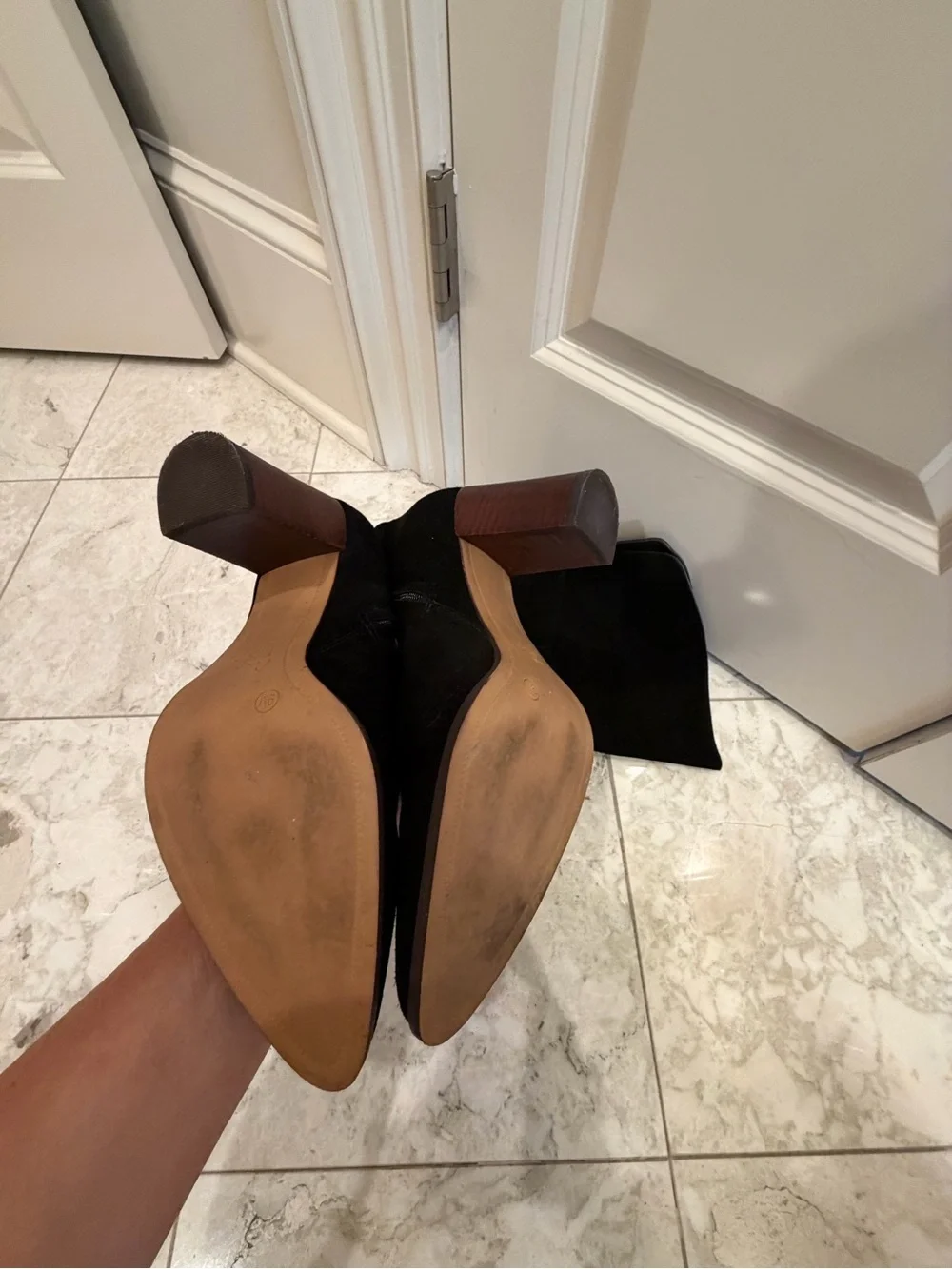 Crown Vintage Black Over-the-Knee Suede Boots